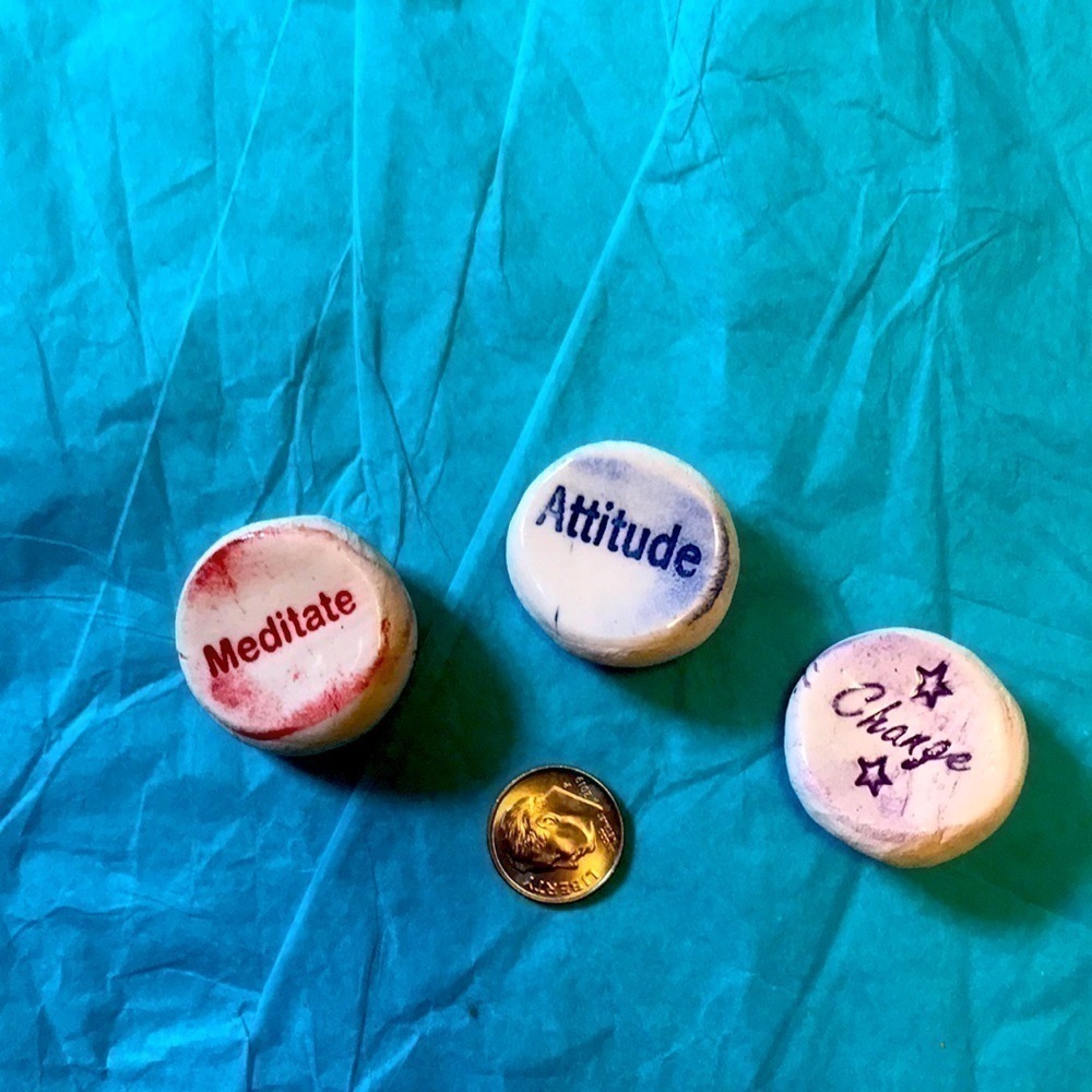 CLAY worry stones-Meditate/Attitude/Change